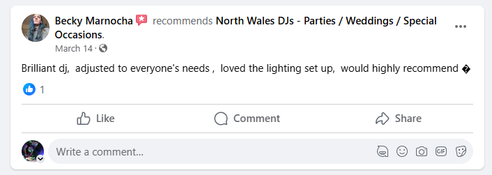 A positive review from Lidl Llangefni for their Christmas 2022 party